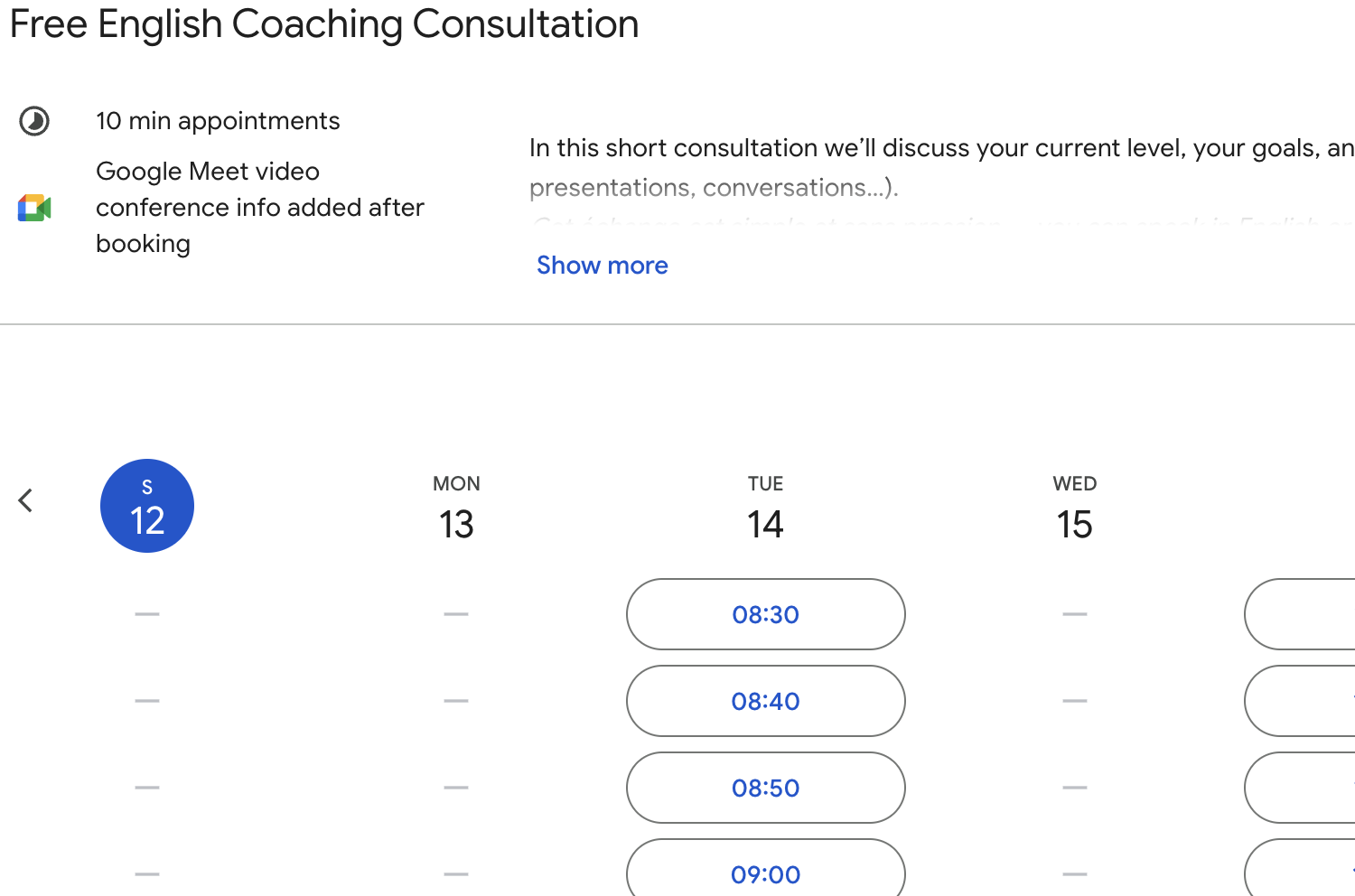 googlecalenderbooking